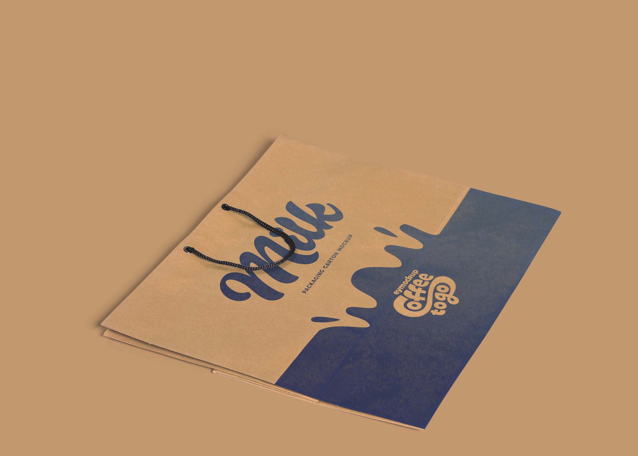 Free Empty Brown Shopping Bag Mockup