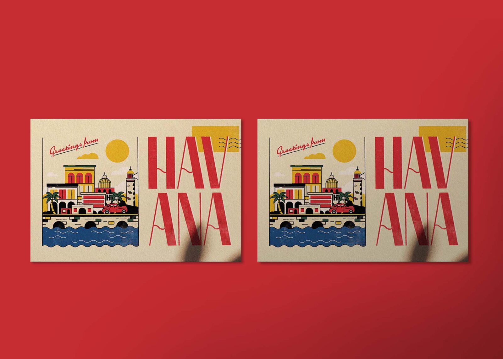 Free Flat Postcard Mockup