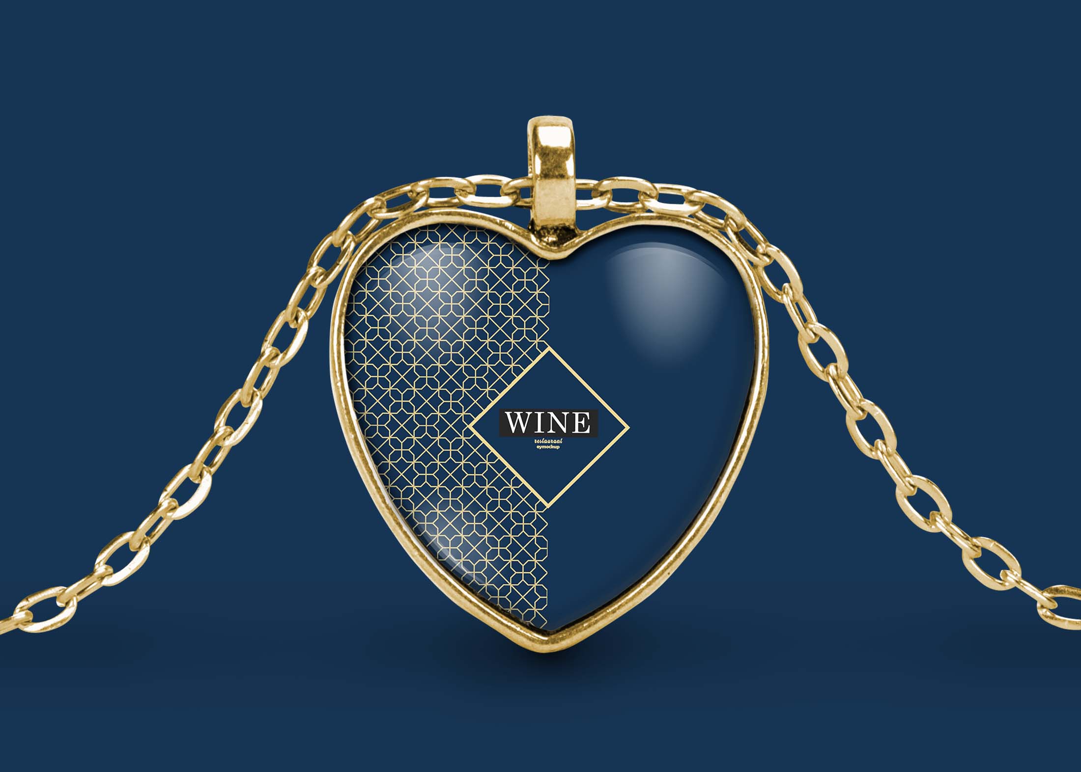 Free Heart Shape Locket Mockup