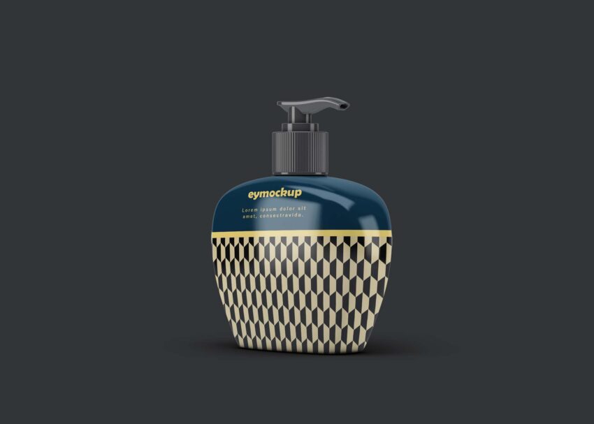 Free Luxury Pump Bottle Label Mockup