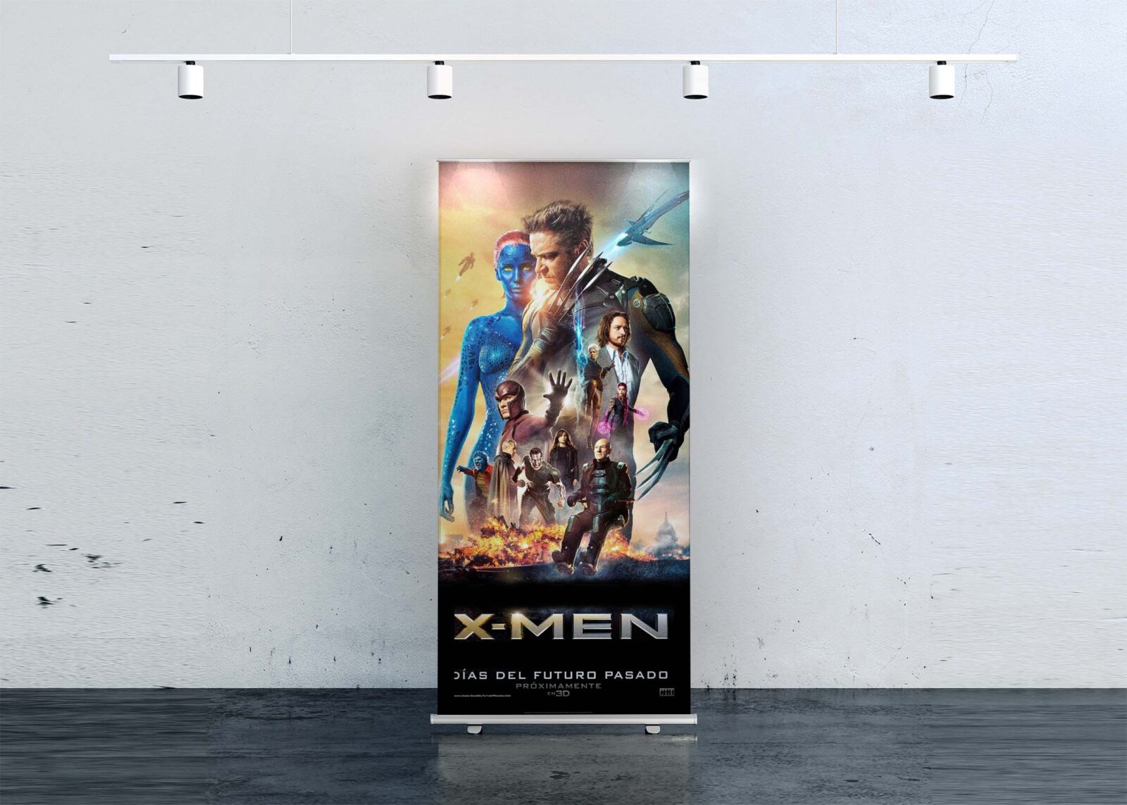 Free Movie Roll-up Banner Mockup
