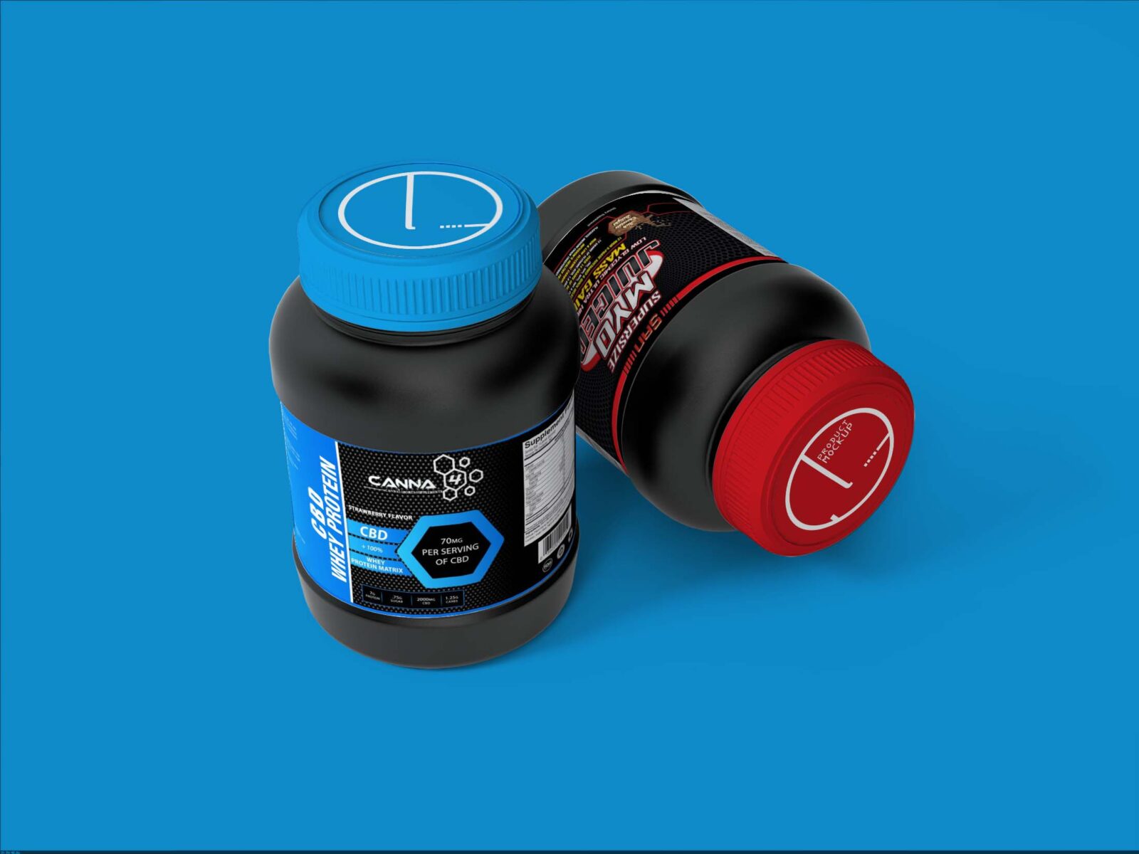 Free Multi-Vitamin Supplement Bottle Mockup