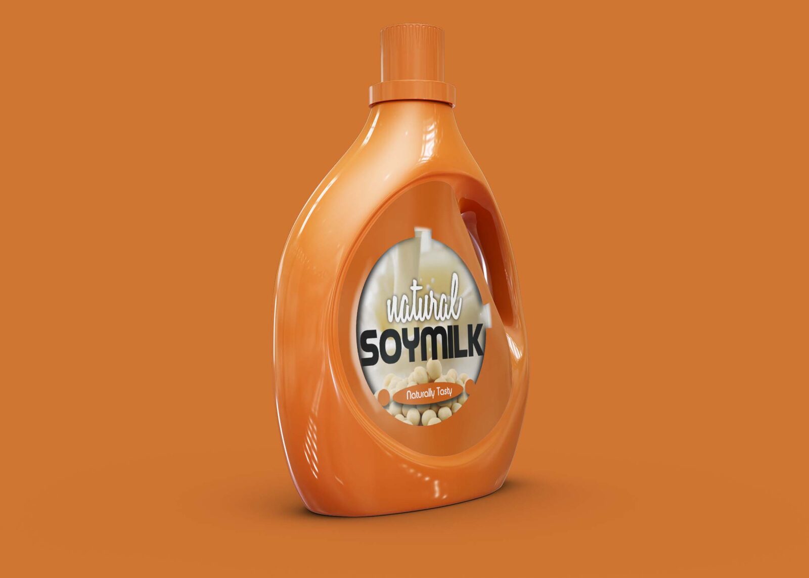 Free Natural Food Oil Bottle Mockup