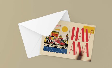 Free Nice Postcard Mockup With Envelope