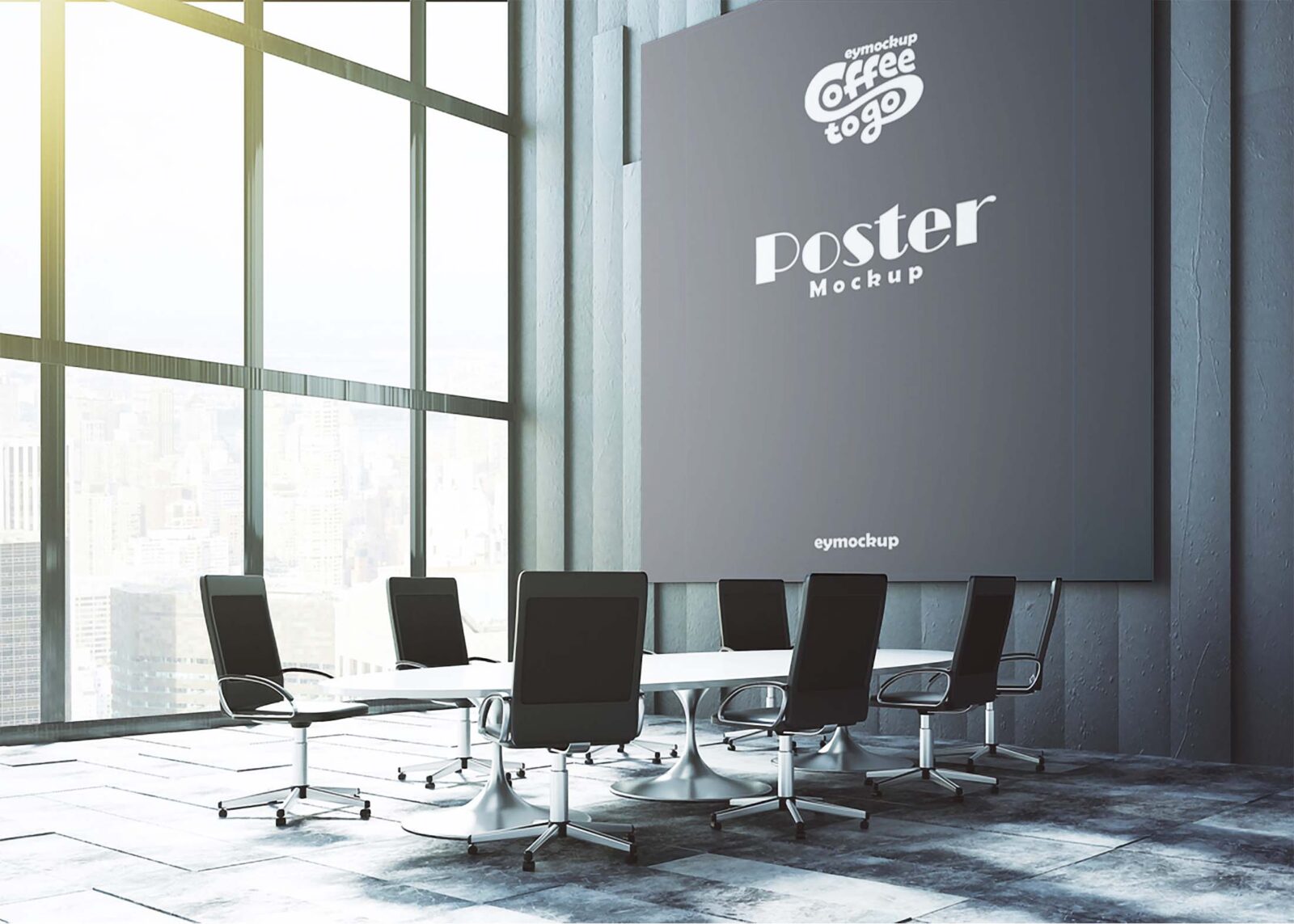 Free Office Meeting Poster Mockup