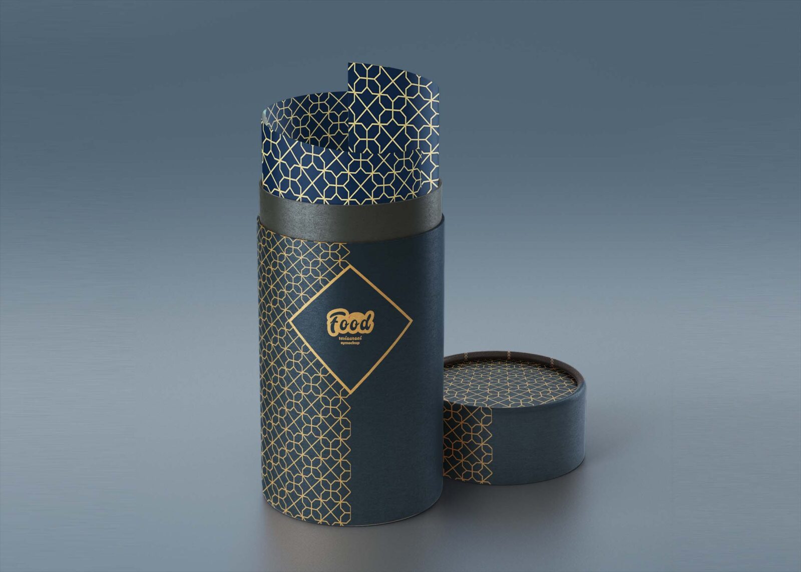 Free Open Luxury Round Tube Mockup