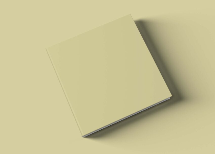 Free Square Book Cover Design Mockup