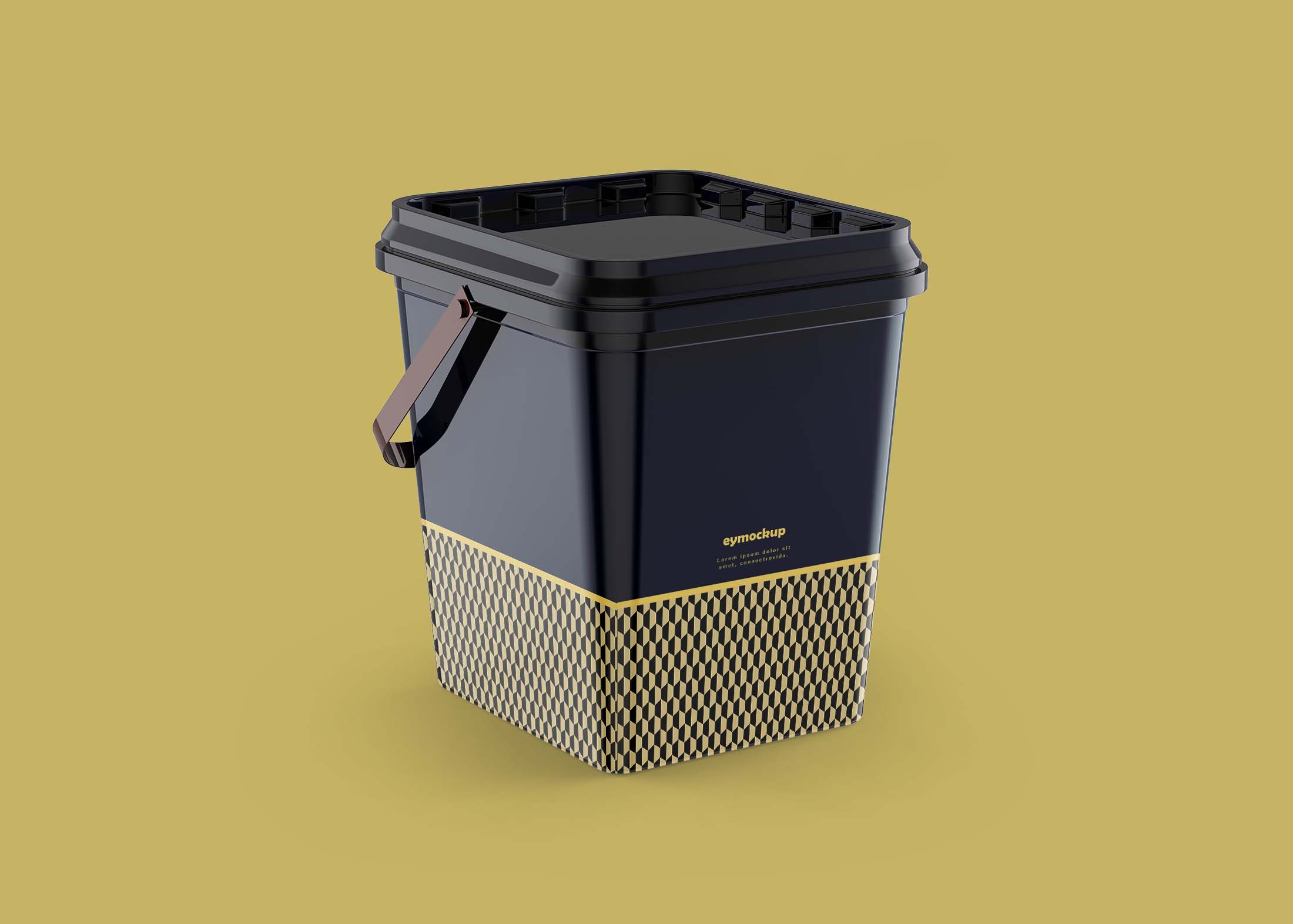 Free Square Bucket Mockup