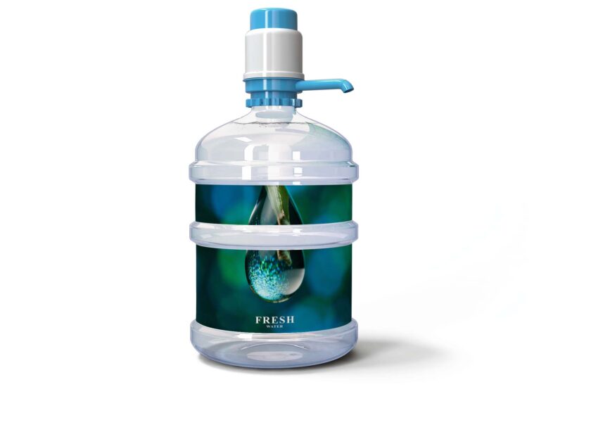 Free Water Bottle Mockup with Tap