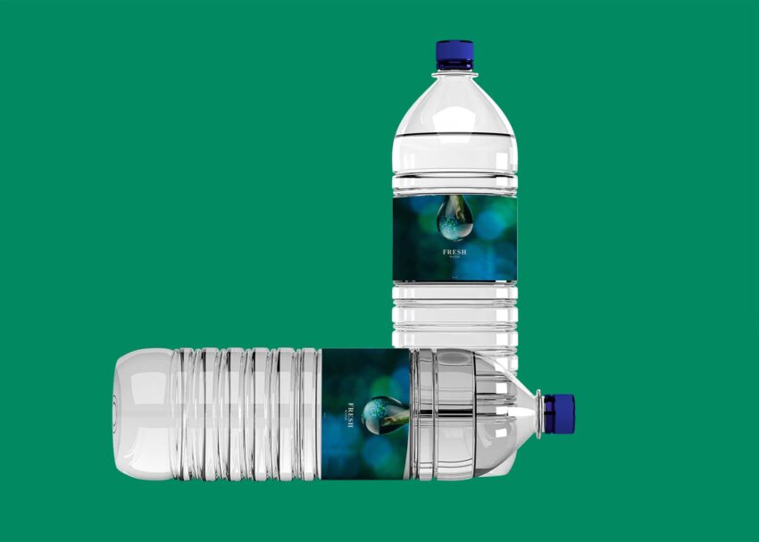 Free Water Bottle Scene Mockup