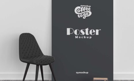 Free a4 Poster Mockup with Chair