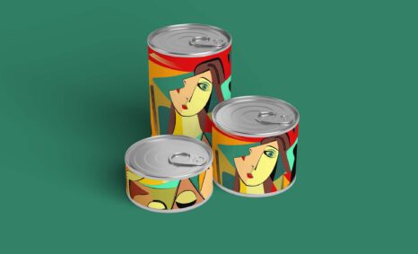 Free Food Packaging Tin Can Mockup
