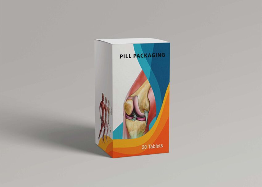 Free Pills Packaging Box Mockup