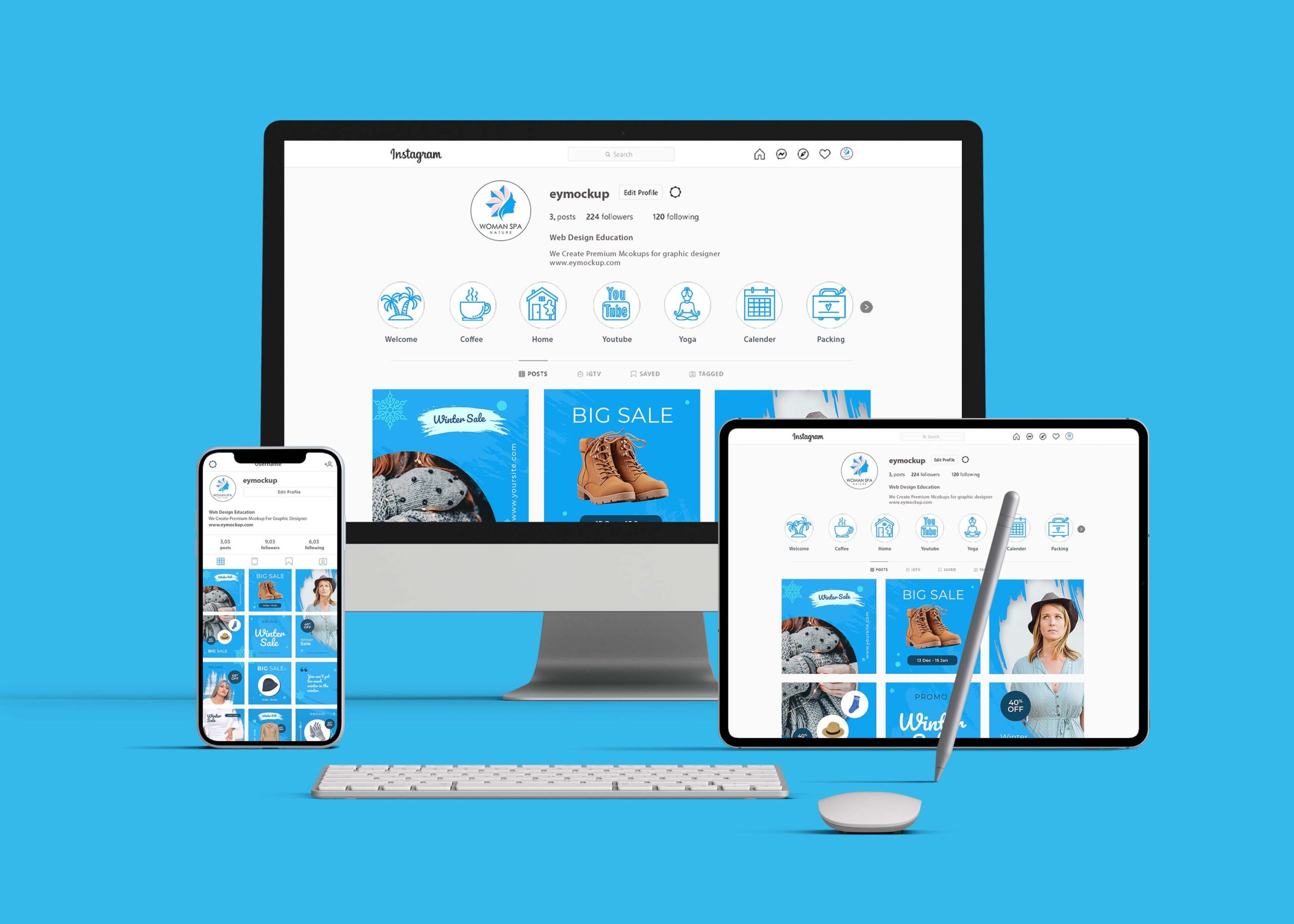 Free Different Website Screen Mockup