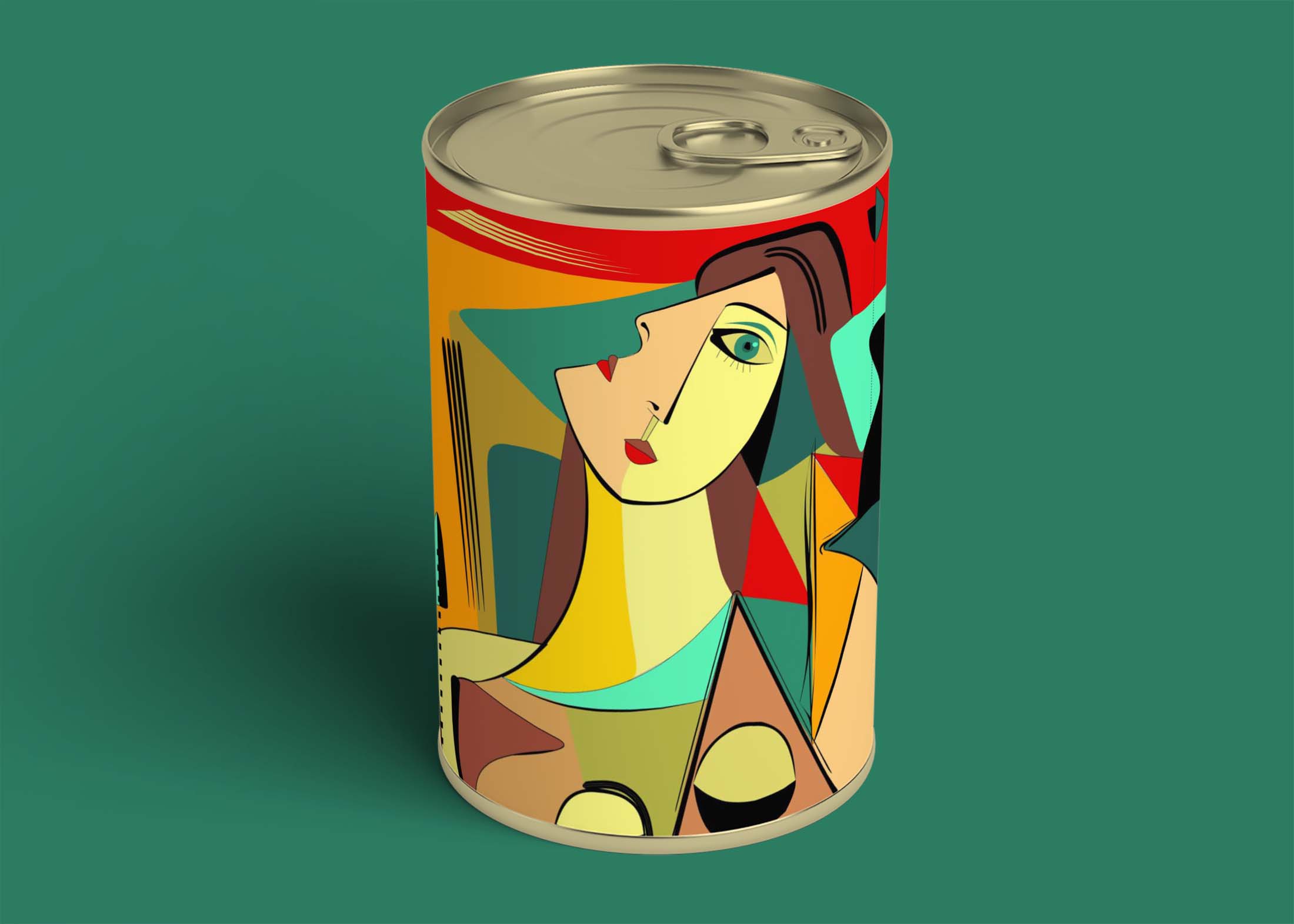 Free Single Food Tin Mockup