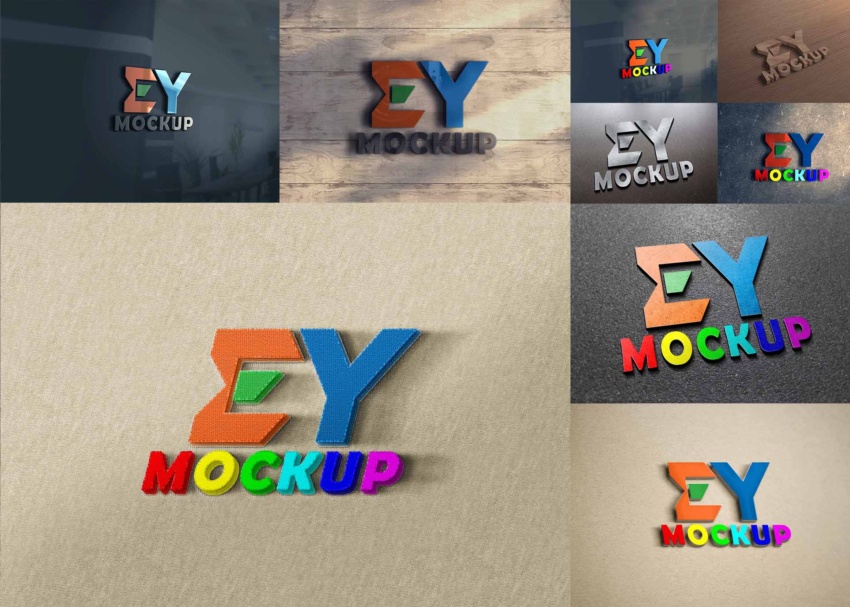 3D Logo Design Mockup 9 1