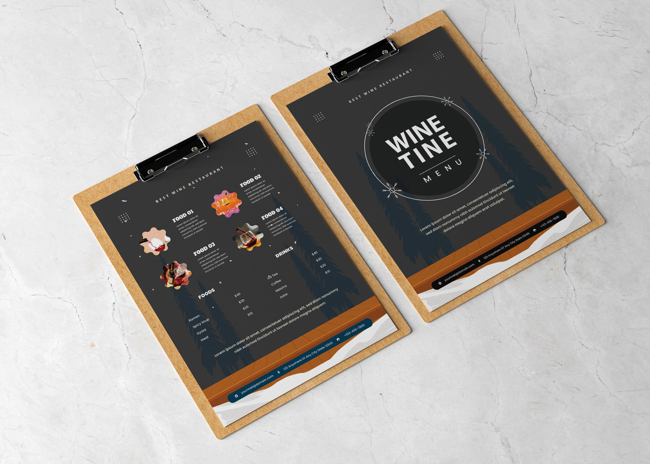 Wine Menu Design Template