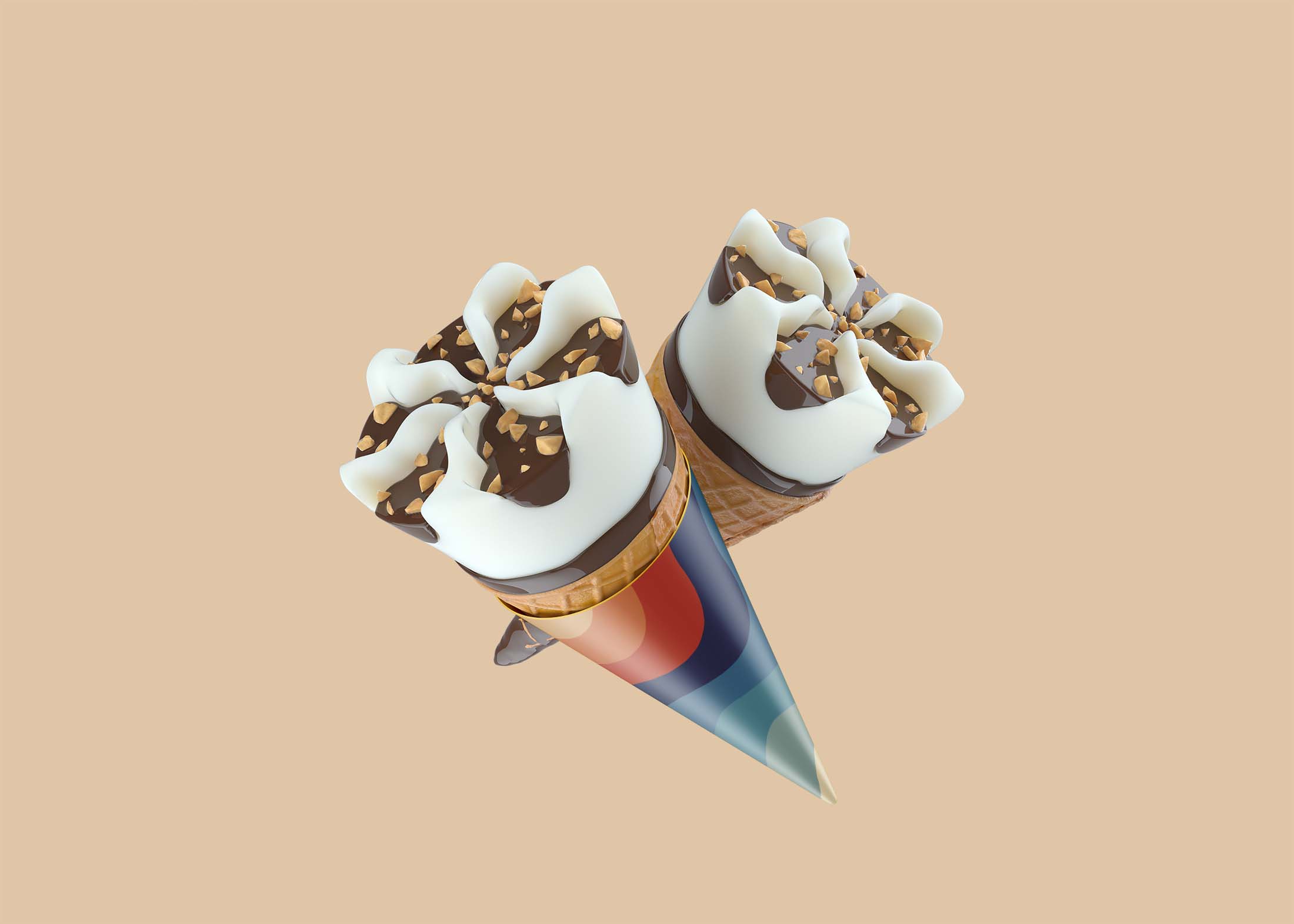 Ice-cream Cone Label Mockup