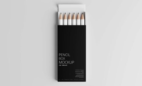 Pencil Box Packaging Mockup