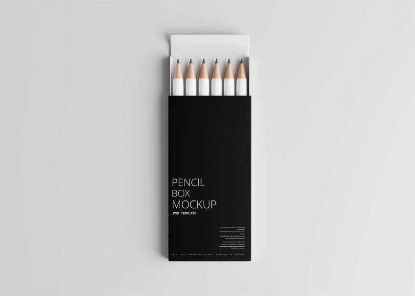 Pencil Box Packaging Mockup