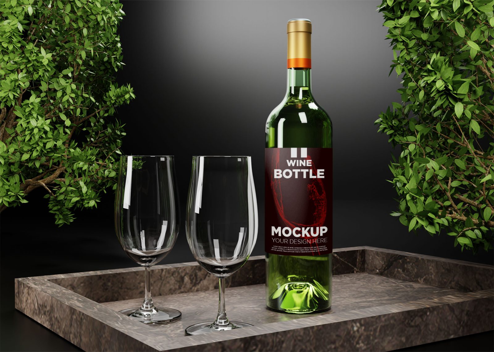 Vodka-Wine Bottle Mockup