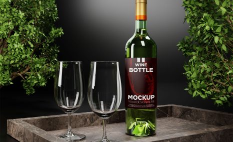 Vodka-Wine Bottle Mockup
