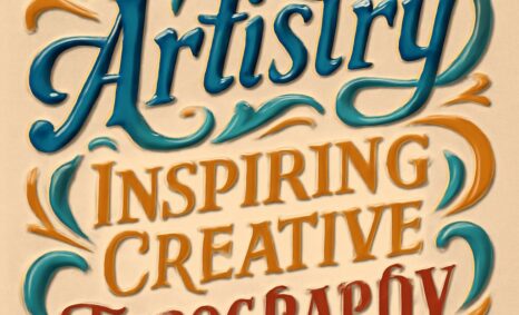 Colorful typography featuring the words "Artistry Inspiring Creative Photography" with decorative swirls.