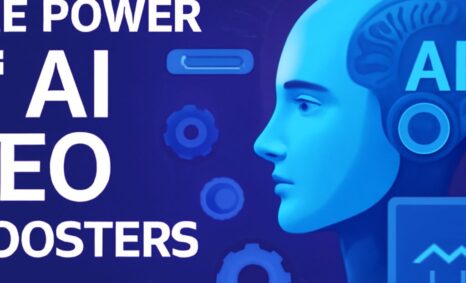 A blue, stylized human head with a brain graphic, surrounded by icons related to AI and video technology on a dark backg