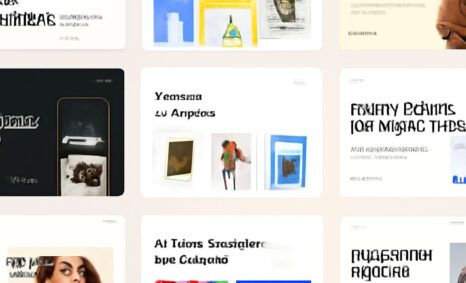 A grid of modern portfolio website designs featuring various layouts, colors, and artistic elements.